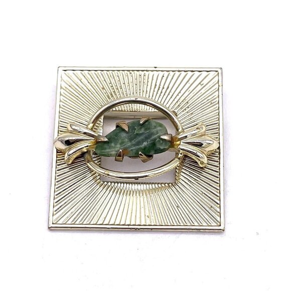 Vintage Coro Pegasis Square Brooch Gold Tone